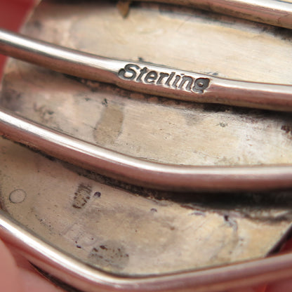 Old Pawn Sterling Silver Vintage Denim Lapis Adjustable Tribal Bracelet 6.25"
