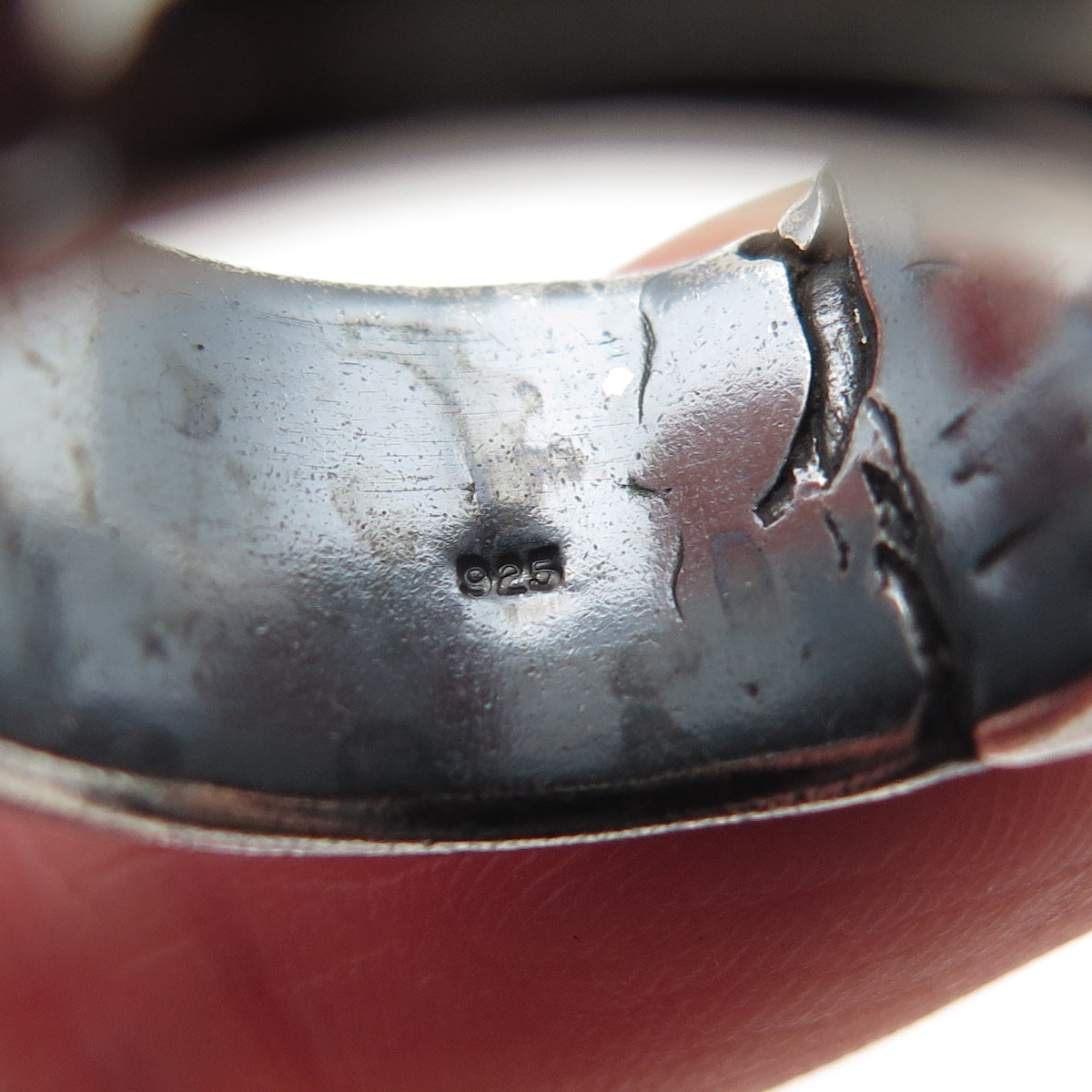 925 Sterling Silver Vintage Modernist Schiavo Oxidized Band Ring Size 8