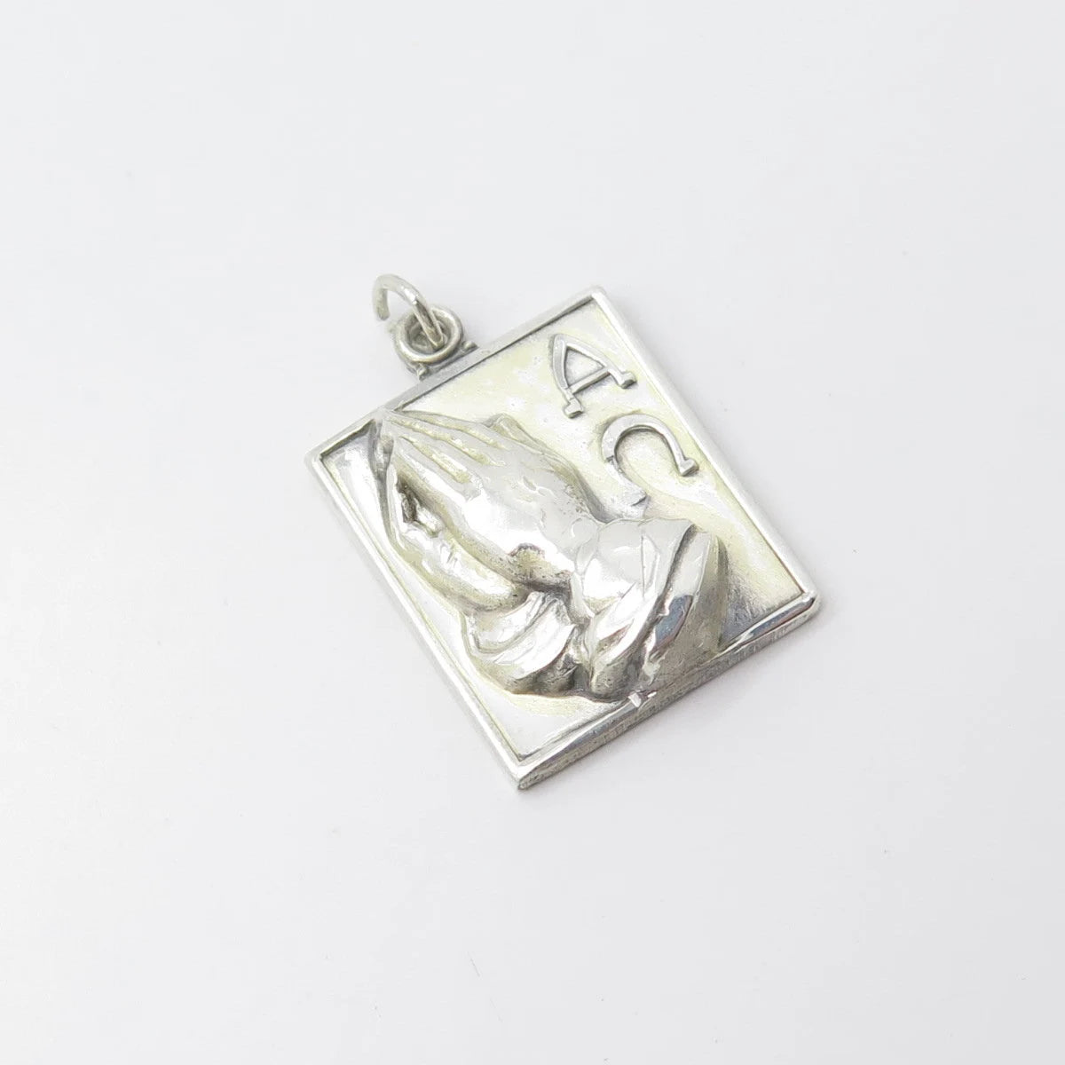 925 Sterling Silver Vintage Hayward Hands in Prayer Religious Charm Pendant