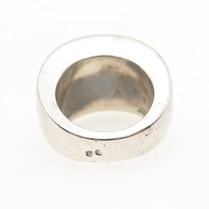 925 Sterling Silver Vintage Spain Modernist Ribbed Oxidized Ring Size 6