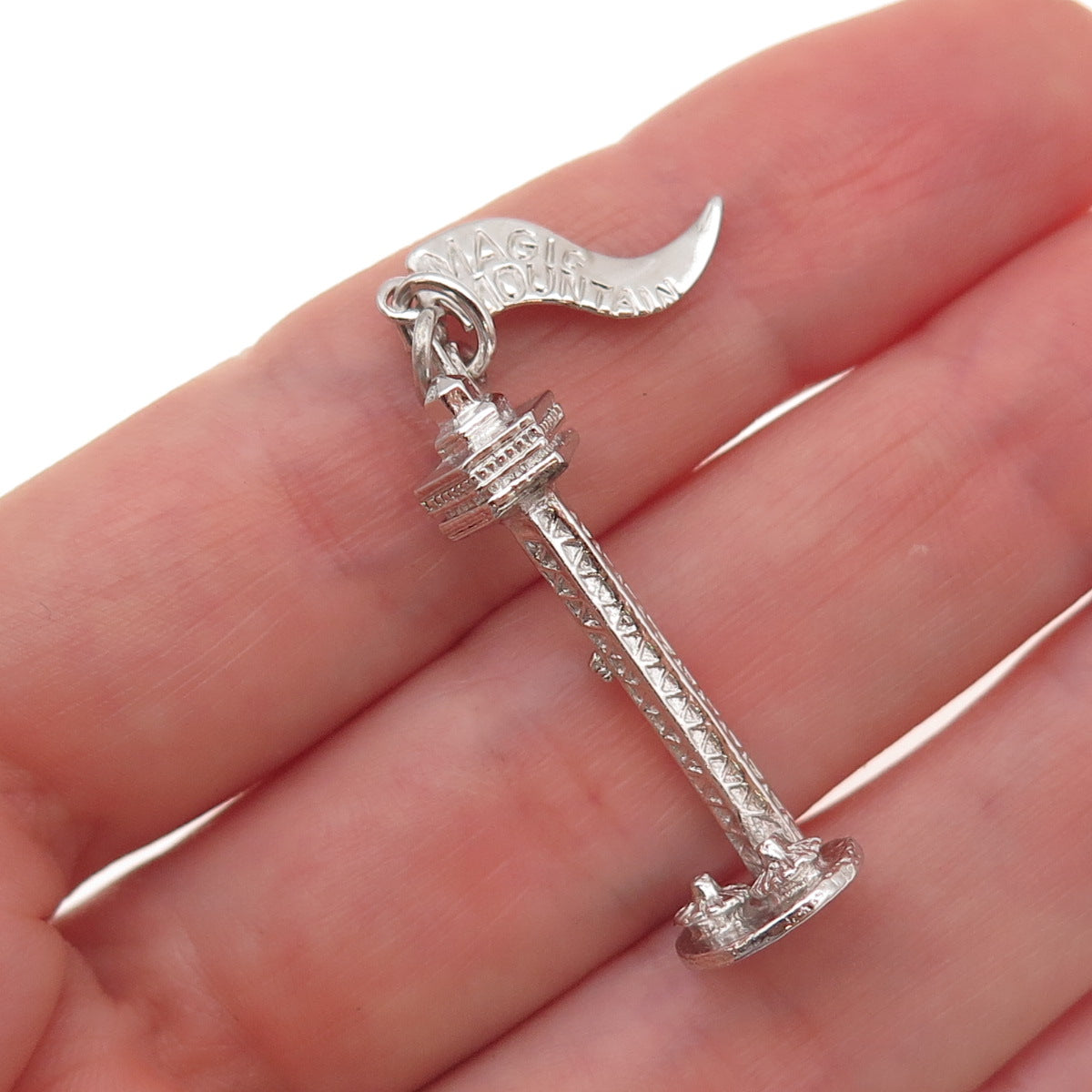 Pacific Jewelry Sterling Silver Vintage Sky Tower Magic Mountain Charm Pendant