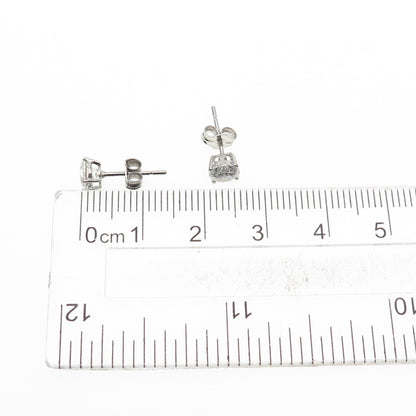 925 Sterling Silver Round-Cut C Z Stud Earrings