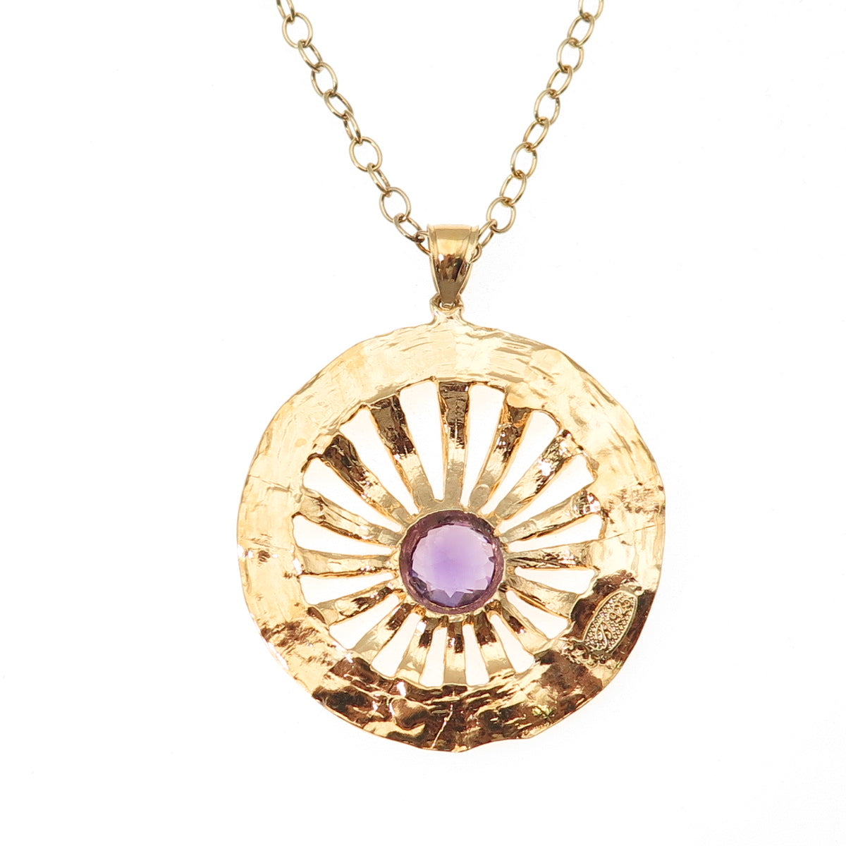 Brilliant Earth 925 Sterling Silver Gold Plated Real Amethyst Chain Necklace 20"