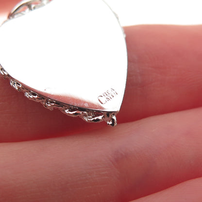Crea 925 Sterling Silver Vintage Virgin Islands Heart Charm Pendant