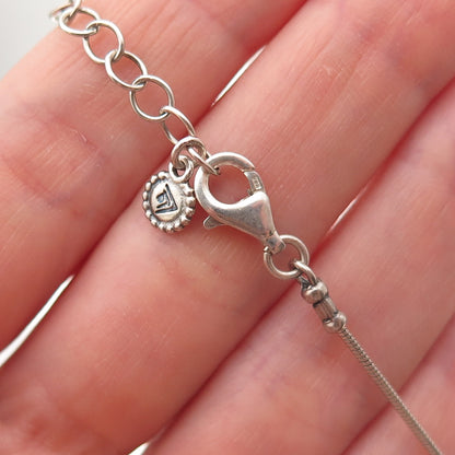 Silpada 925 Sterling Silver Vintage Round-Cut C Z Snake Chain Necklace 16-18"