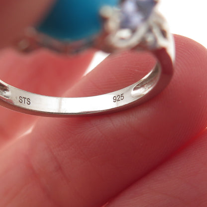 Chuck Clemency Sterling Silver Sleeping Beauty Turquoise & Tanzanite Ring Size 8