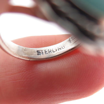 Old Pawn Sterling Silver Vintage Southwestern Kingman Turquoise Ring Size 5.25