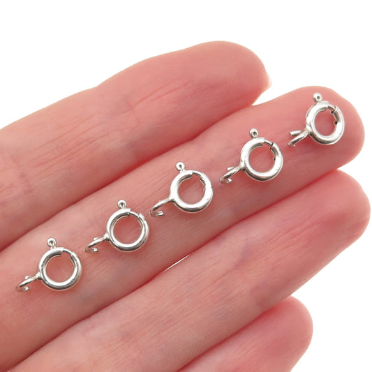 925 Sterling Silver Bracelet / Necklace SET of 5 Spring Ring Lock Clasps