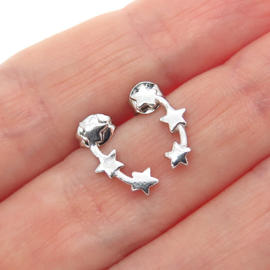 925 Sterling Silver Falling Stars Drop Earrings