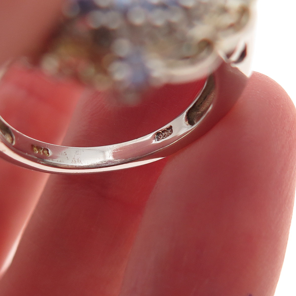 Chuck Clemency 925 Sterling Silver 2-Tone Real Tanzanite Floral Ring Size 8.25