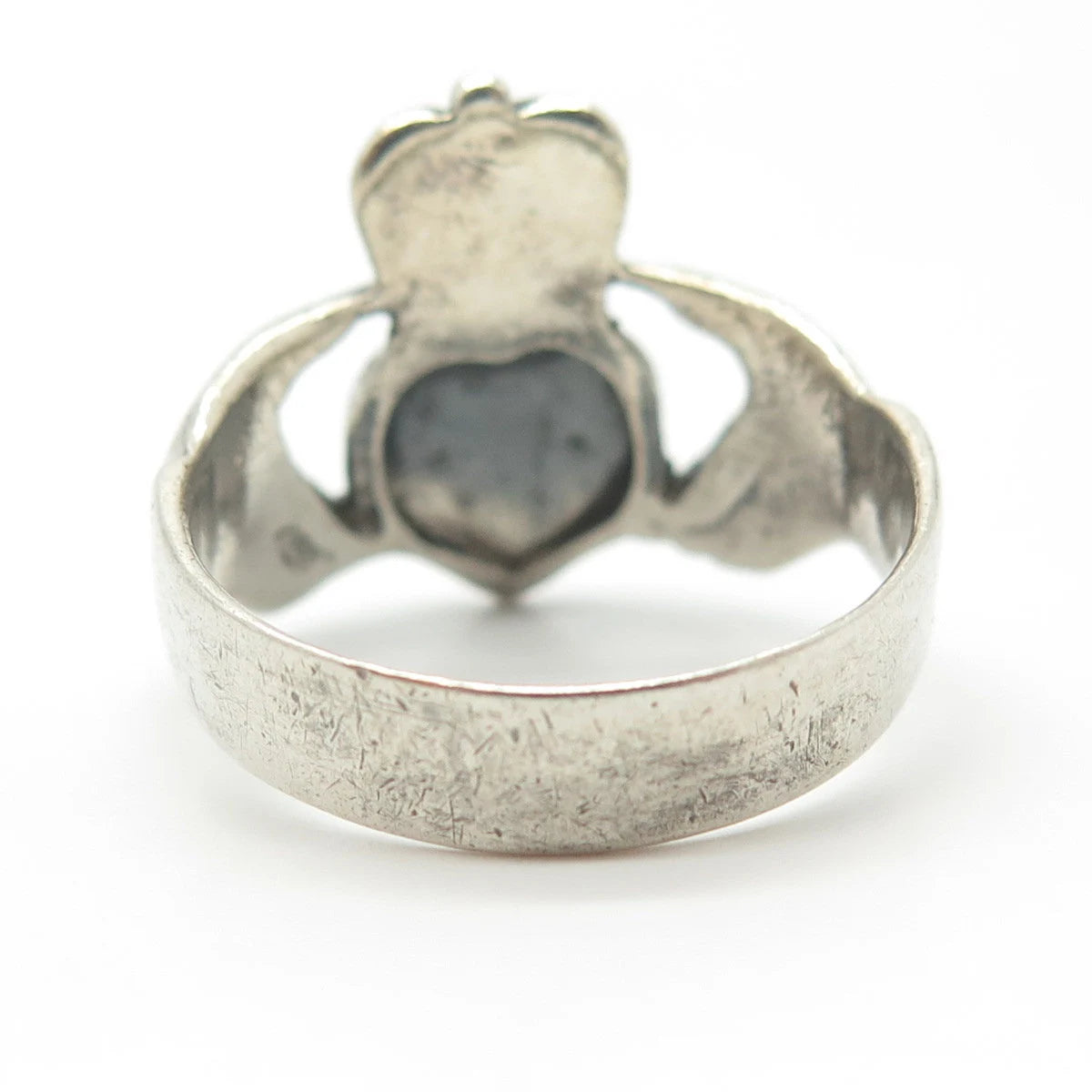925 Sterling Silver Vintage Irish Claddagh Ring Size 11.75