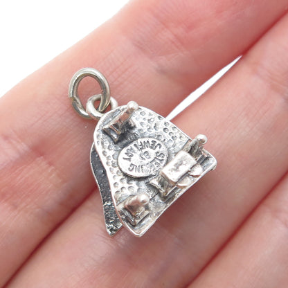 JEWELART Sterling Silver Vintage Grand Piano Locket Minimalist 3D Charm Pendant