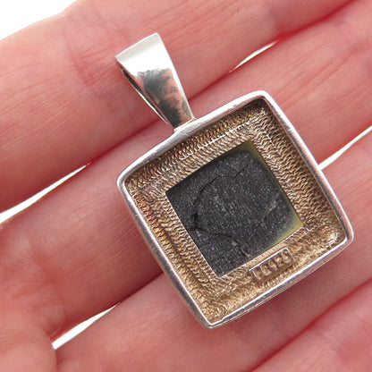 PB Paul Brackna 925 Sterling Silver Vintage Real Opal Charm Pendant
