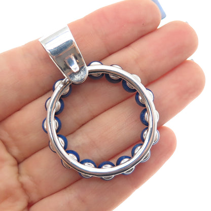 Jay King Desert Rose Sterling Silver Vintage Real Lapis Circle of Life Pendant