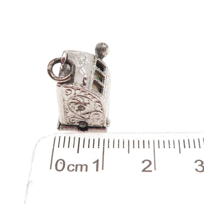 925 Sterling Silver Antique Art Deco Casino Slot Machine 3D Mini Charm Pendant