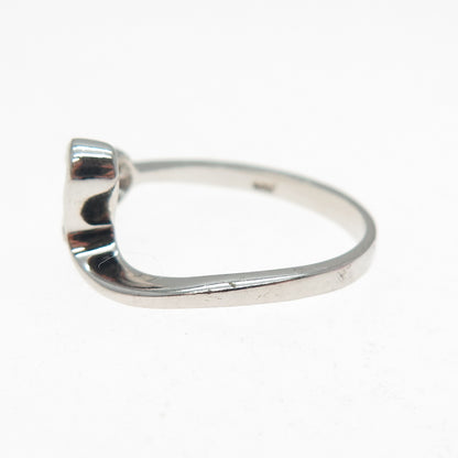 925 Sterling Silver Round-Cut Champagne C Z Modernist Heart Ring Size 7.75
