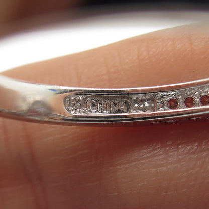 925 Sterling Silver Oval & Round-Cut C Z Promise Ring Size 10.25