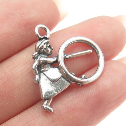 925 Sterling Silver Vintage Cartoon Character 3D Pendant