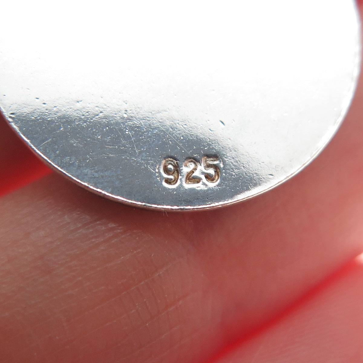 925 Sterling Silver Vintage Enamel Splash Flower Charm Pendant