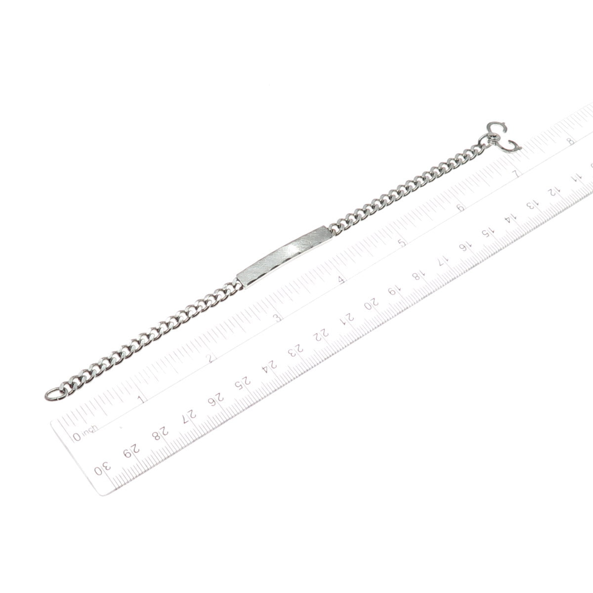 925 Sterling Silver Antique Art Deco Cuban Link ID Bracelet 6.75"