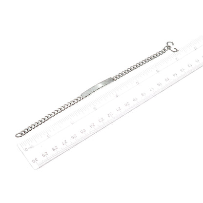 925 Sterling Silver Antique Art Deco Cuban Link ID Bracelet 6.75"