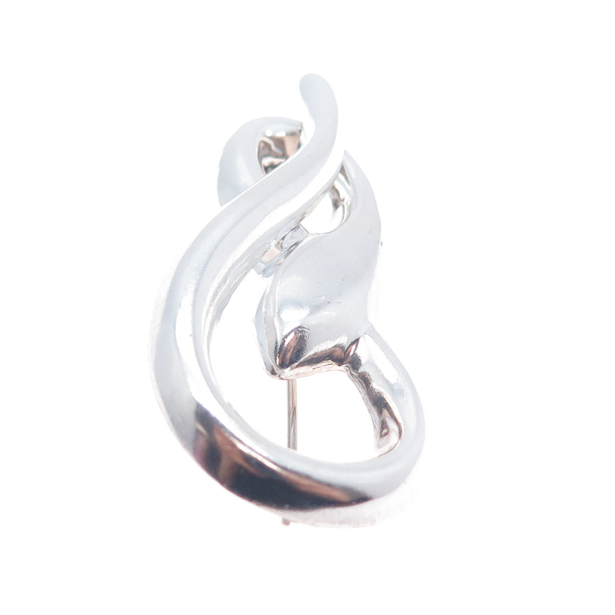 BARRA 925 Sterling Silver Vintage Modernist Snake Pin Brooch