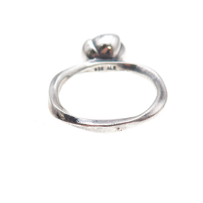 Pandora 925 Sterling Silver Real Grey Pearl My Wish Flower Ring Size 8.5