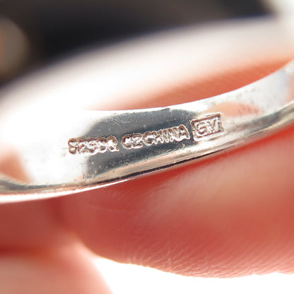 925 Sterling Silver Round-Cut C Z Bypass Ring Size 7