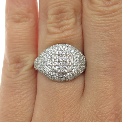 925 Sterling Silver Round-Cut C Z Sparkle Ring Size 6.75