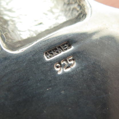 925 Sterling Silver Vintage Israel Real Picture Agate Gemstone Pendant