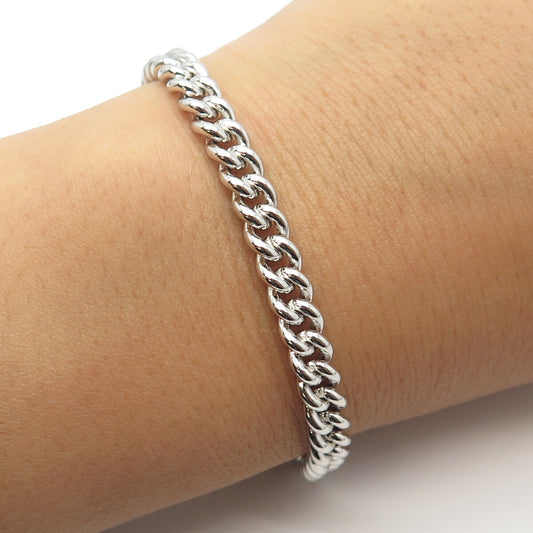 925 Sterling Silver With You Lockets Curb Link Bracelet 8"