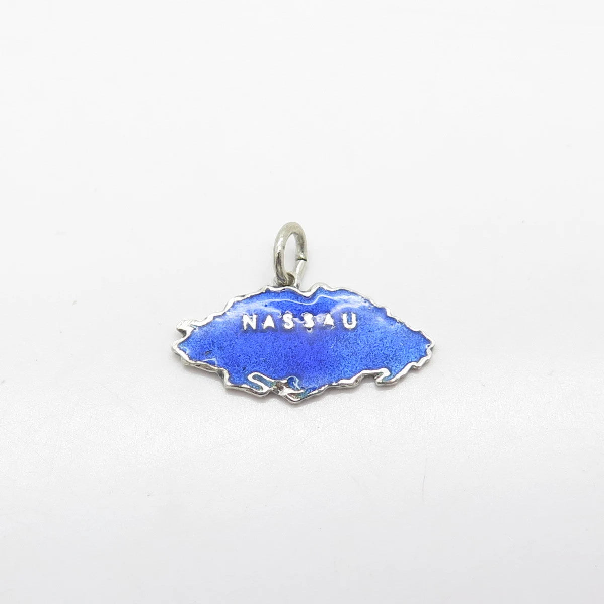 925 Sterling Silver Vintage England Thomas L Mott Enamel Nassau Island Pendant