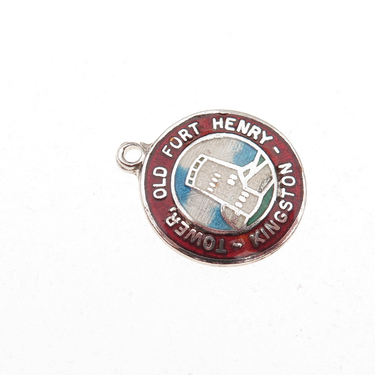 Breadner Co. Sterling Silver Vintage Enamel Old Fort Henry Tower Charm Pendant