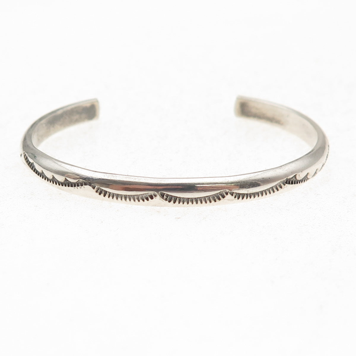 Old Pawn 925 Sterling Silver Vintage Southwestern Adjustable Cuff Bracelet 4.75"
