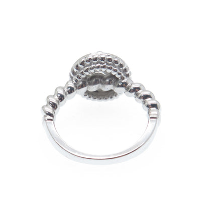 925 Sterling Silver Round-Cut C Z Circle of Life Promise Ring Size 7