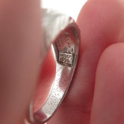 Milor 925 Sterling Silver Italy Arrow Link Ring Size 7