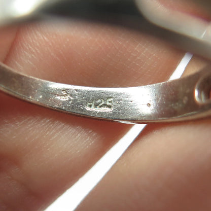925 Sterling Silver Vintage Pink Oval-Cut Shaped C Z Engagement Ring Size 7.25