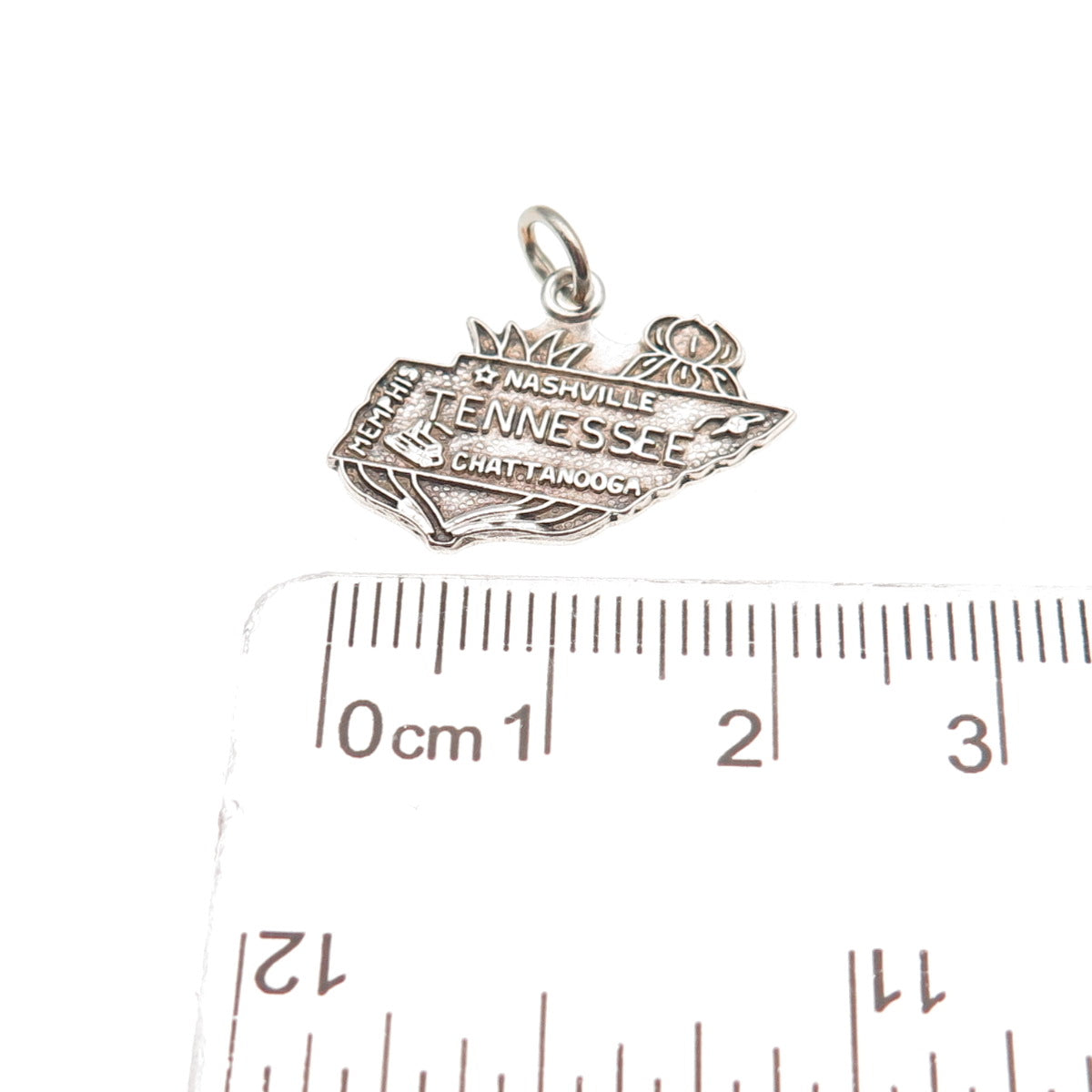 FRENCH & FRANKLIN 925 Sterling Silver Vintage Tennessee Map Mini Charm Pendant