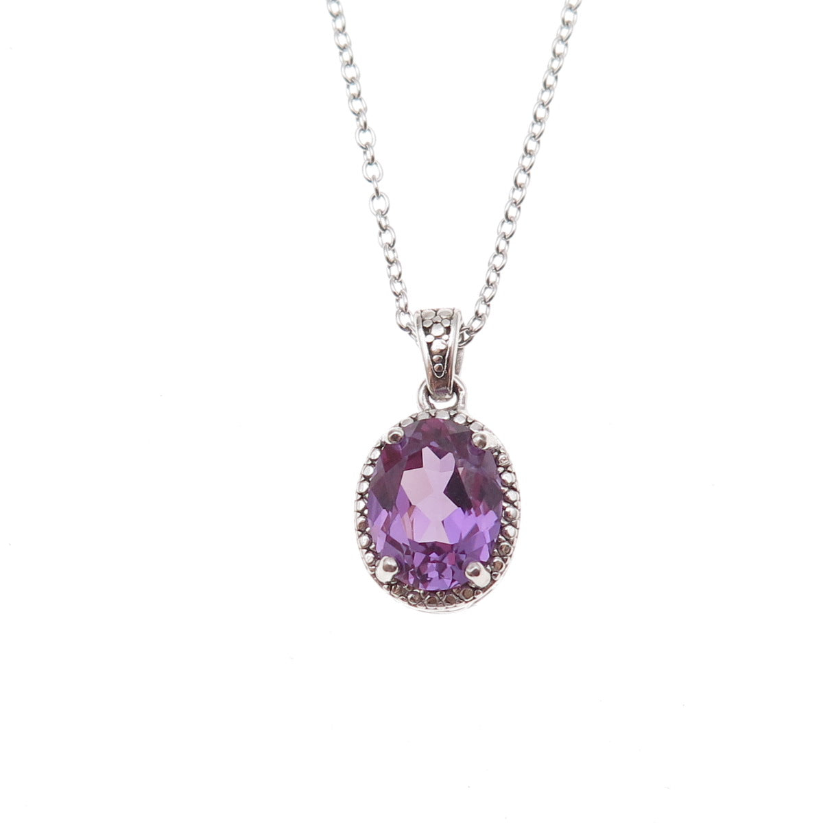 Dee Berkle 925 Sterling Silver Lab-Created Peacock Sapphire Chain Necklace 18"