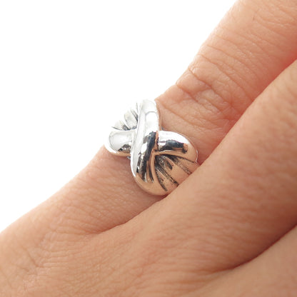 925 Sterling Silver Vintage Modernist Infinity Ring Size 7