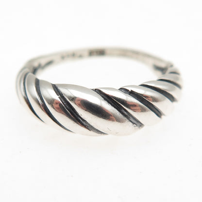 KABANA 925 Sterling Silver Vintage Modernist Ribbed Oxidized Ring Size 6.25