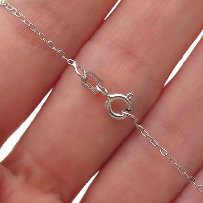 Chuck Clemency 925 Sterling Silver Real Green Amethyst Cable Chain Necklace 20"