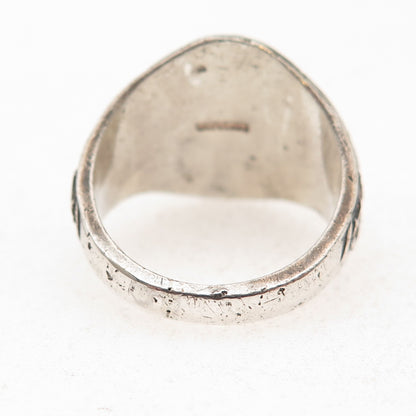 925 Sterling Vintage 1977 Lab-Created Sapphire St. Pius X School Ring Size 9.75