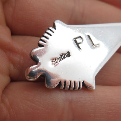 Paula Leekity Zuni Old Pawn 925 Sterling Silver Vintage Multi-Gem Tribal Pendant