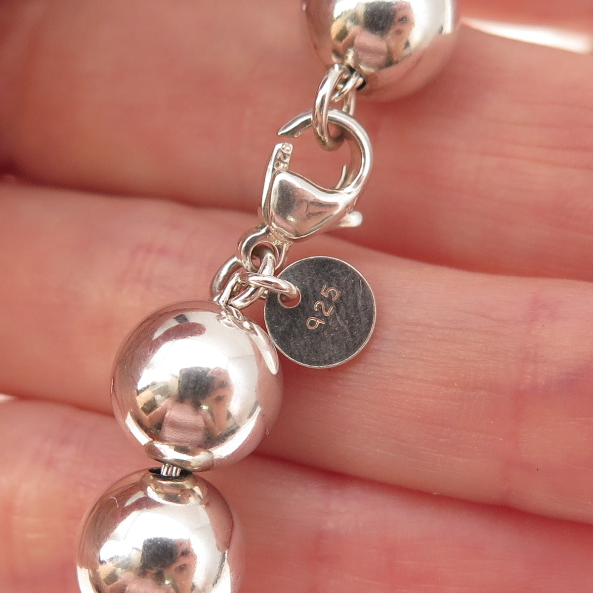 Tiffany & Co. 925 Sterling Silver Vintage HardWear Ball Beaded Bracelet 7.25"