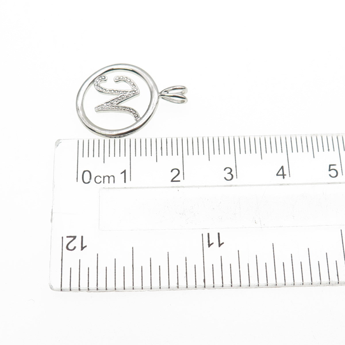 925 Sterling Silver Letter N Initial Mini Charm Pendant