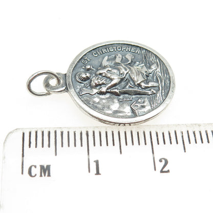 925 Sterling Silver Vintage Pope Joannes XXIII Pontifex Max. Religious Pendant