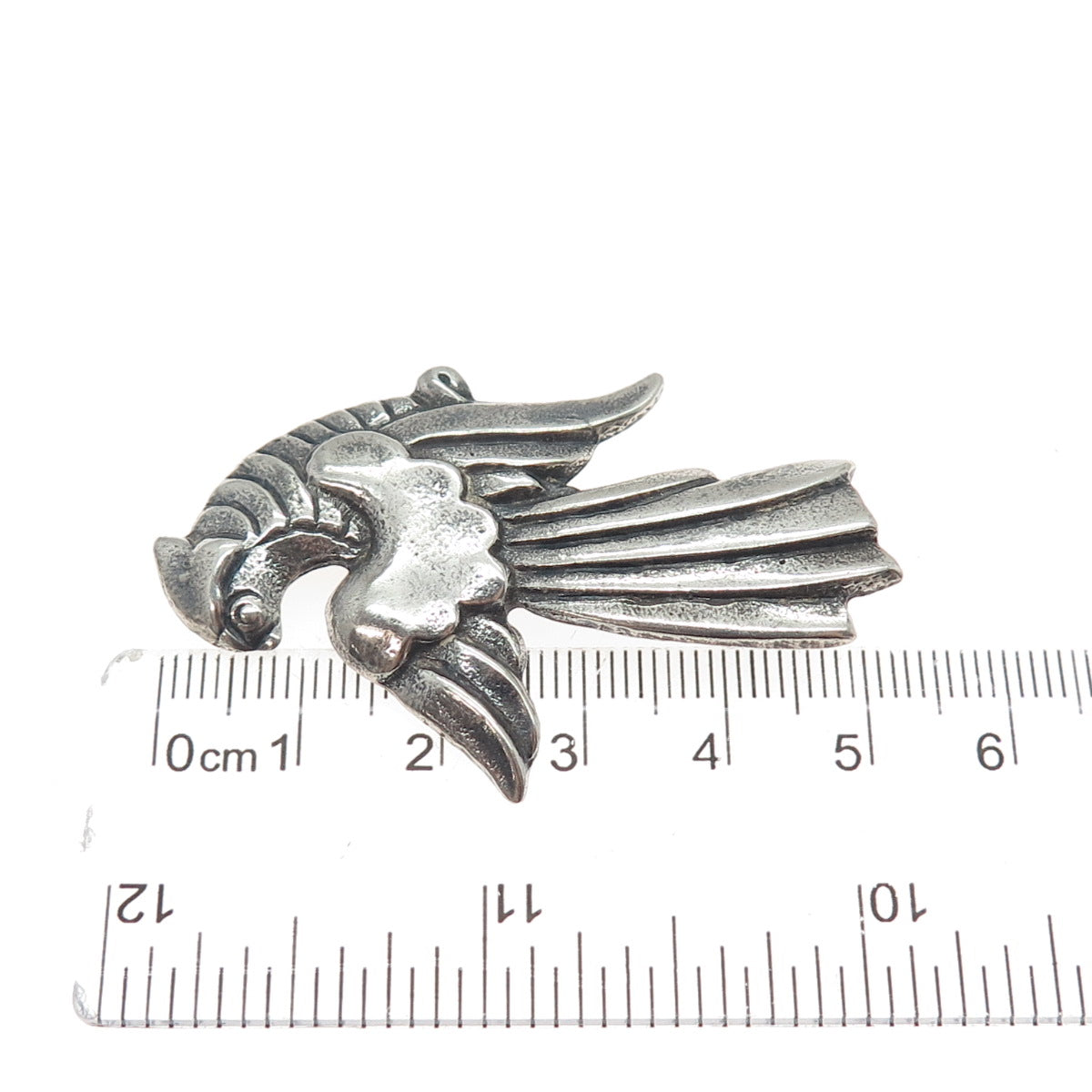 925 Sterling Silver Vintage Bird of Paradise Oxidized Pin Brooch