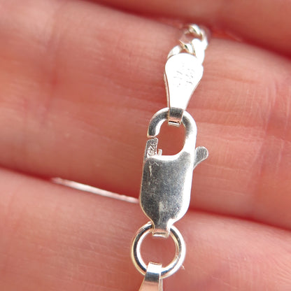 925 Sterling Silver Italy Figaro Chain Necklace 24"