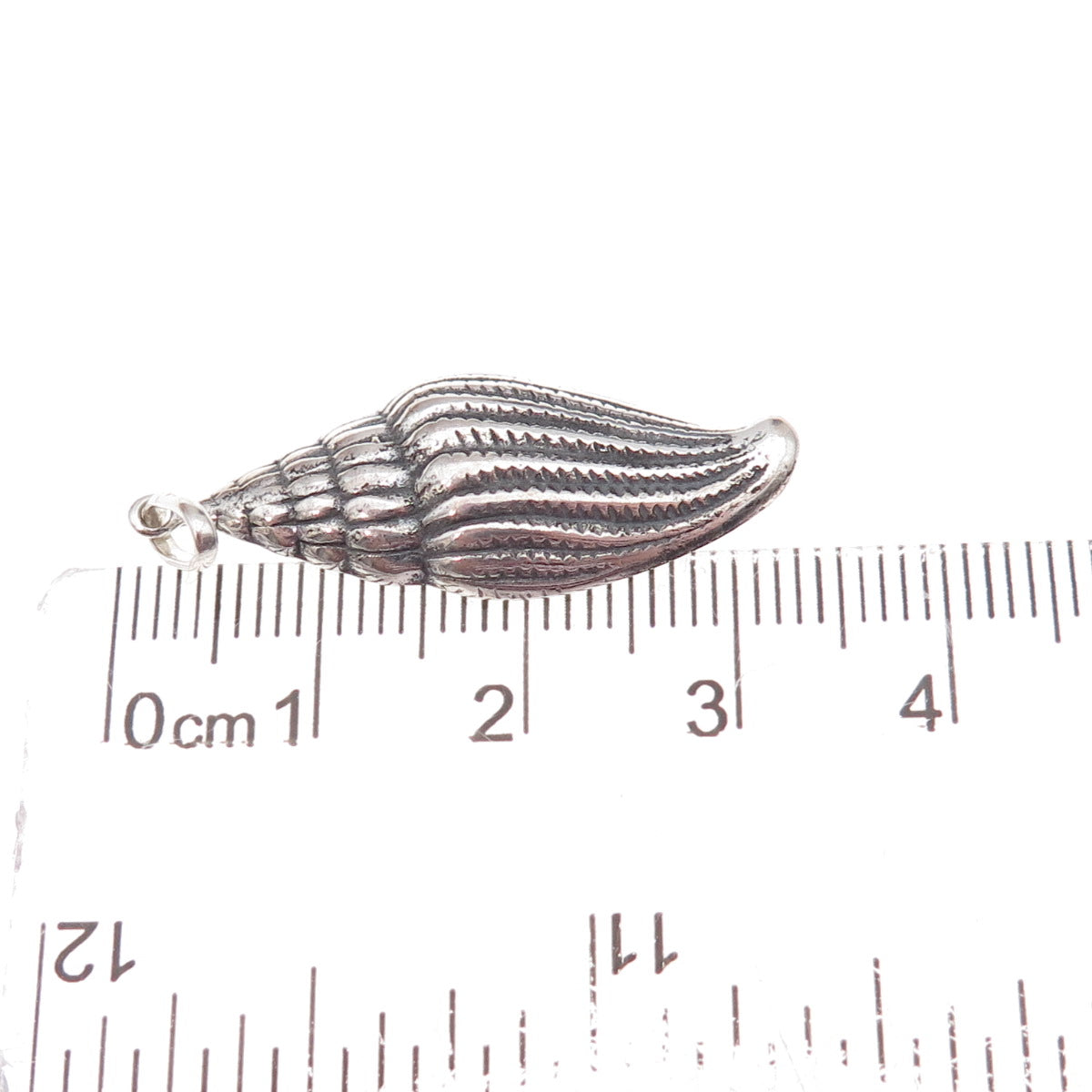925 Sterling Silver Vintage Seashell Oxidized Charm Pendant